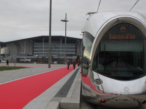 Photo représentant l'inauguration d'un tramway