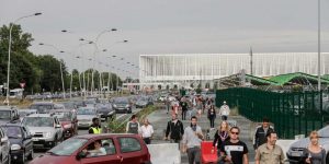 Photo représentant les bouchons aux alentours du stade